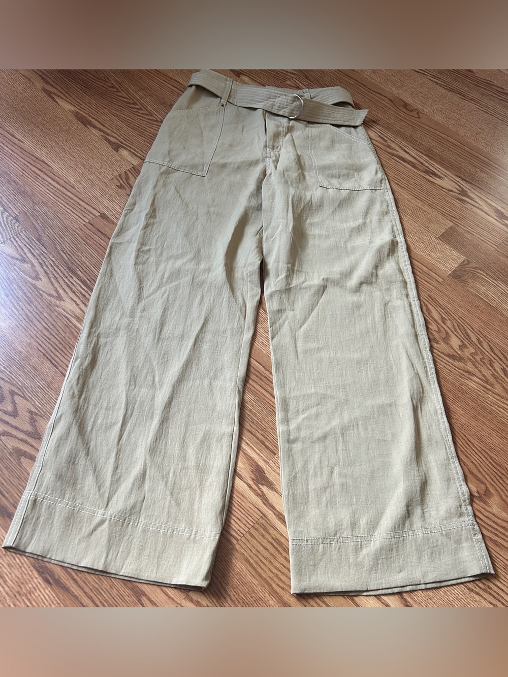 H&M tan wide leg trousers